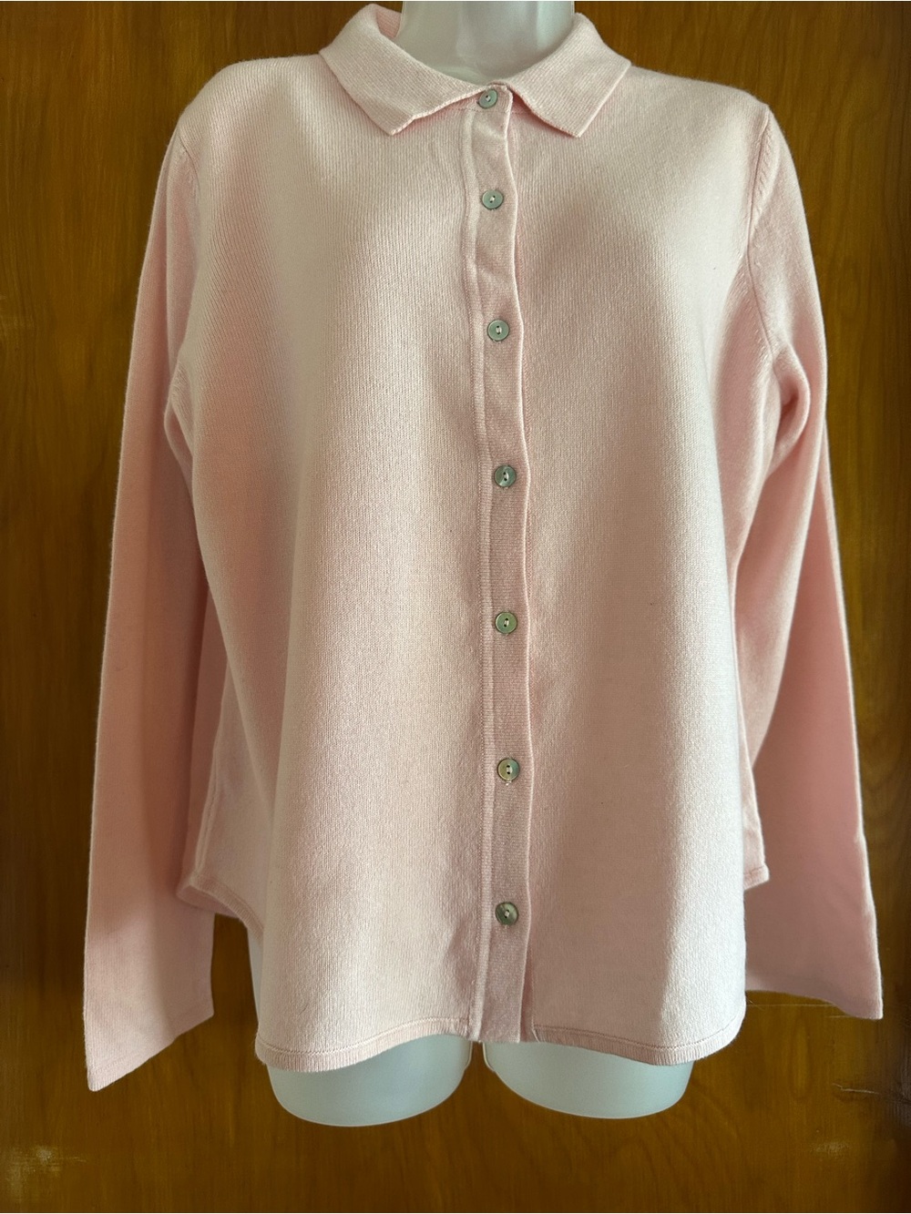 Precious Fibers 100% Cashmere Pink Cardigan Sweater NWT Large